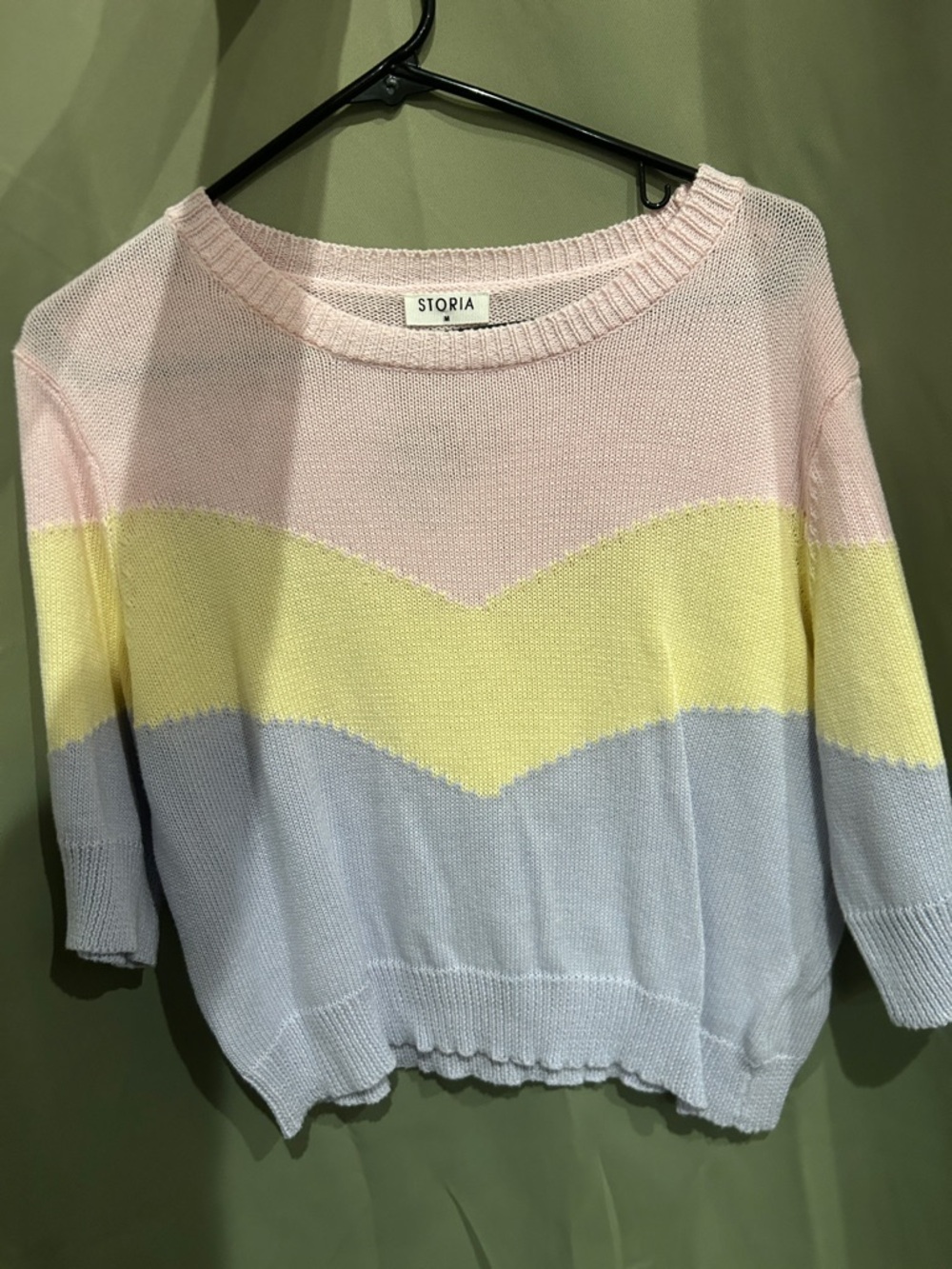 Storia Pastel Chevron Crewneck Sweater